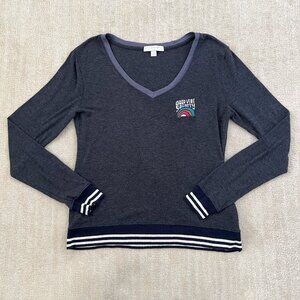 Spiritual Gangster Good Vibe Society V Neck Sweater Boho Pullover Knit Top S